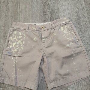 J. Crew Beige Shorts with Subtle Metallic Paint Detail